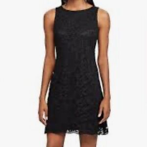 NEW Chaps Ralph Lauren Black Dress Sz 8 Floral Lace Sleeveless Sheath Lined NEW